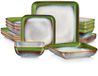 Happiq Velvet color Assiettes de petit-déjeuner – 4 personnes – 16 pièces – Céramique – Coloré