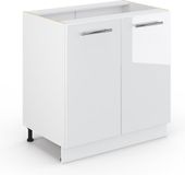 Vicco Keukenonderkast Fame-Line, Wit Hoogglans/Wit, 80 cm