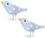 Lumineo Oiseau éclairé - 6x pièce - 16 cm - 30 lampes à LED - blanc clair - acrylique - décorations de Noël - oiseau