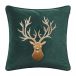 Chhatwal & Jonsson Housse de coussin brodée renne 50x50 cm vert