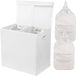 Simple Houseware Dubbele wasmand met deksel en afneembare zakken, wit