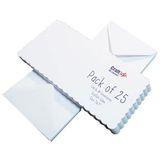 Craft UK 387 076 1076 7 x 7 inch geschulpte kaart en envelop verpakking van 25 - Wit