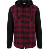 Urban Classics Checked Flanell Sweat Shirt Hoodie/trui - L - Zwart/Rood