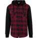 Urban Classics Checked Flanell Sweat Shirt Hoodie/trui - L - Zwart/Rood