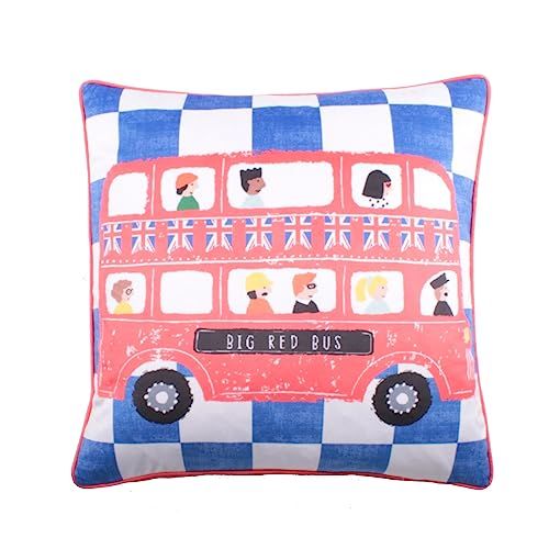 Bedlam - On The Move - Velvet Filled Cushion - 43 x 43cm - Blue
