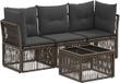 vidaXL Banc de jardin 4 places gris polyrattan
