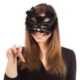 Bristol Novelty EM433 Transparant kattenoogmasker, zwart