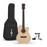 Gear4music Single Cutaway Akoestische Gitaar & Accessoireset, Naturel