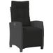 VidaXL Chaise de jardin Assise capitonnée Polyrattan, Acier Noir