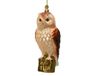 Decoris glazen kerstbal - uil op boomstam 19.2cm bruin 1 stuks