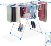 Merkloos Relaxdays wasrek inklapbaar - 99x155x61cm - 4 houders voor schoenen - staand