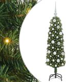 vidaXL Kunstkerstboom Groen 120 cm PVC en Staal en Kunststof