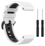 Wigento Garmin Siliconen vervangingsband voor Garmin Fenix 6X / 6X Pro, wit/zwart, horlogeband