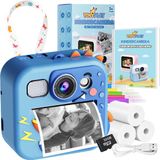 TinyPlay Kindercamera met fotoprinter - Blauw