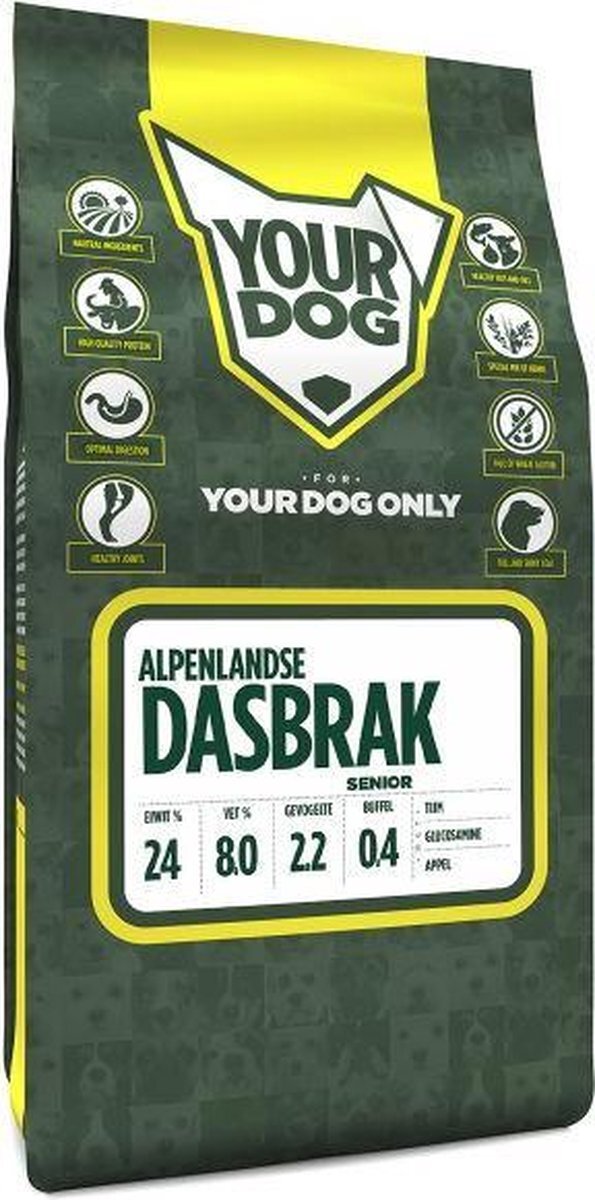 Yourdog Senior 3 kg alpenlandse dasbrak hondenvoer