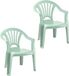 Trendoz Chaise d'enfant - 2x - plastique - vert menthe - 35 x 28 x 50 cm