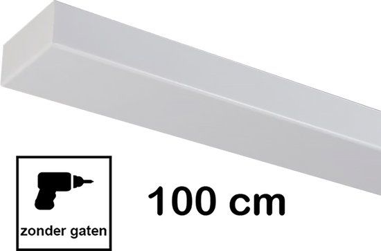 Naamloos Ylumen Plafondplaat 100 x 8 cm - Plafondbalk - zonder gaten - incl. 5x trekontlasters - wit