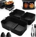 Shenzhen Haorui Industrial Technology Co., Ltd. Air Fryer Accessoires Set - Dual Siliconen Pot Liners - 7 stuks voor Ninjas 104L AF500 - met borstel handschoenen & clip - Herbruikbare Mand Rack Accessoires - Air Fryer Oven