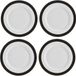 Mikasa Luxe Deco Chinese Eetborden, set van 4 grote borden met Art Deco Streep, 27cm