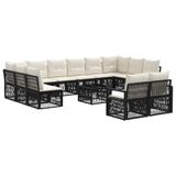 vidaXL Tuinbankenset 13 st Zwart poly rattan
