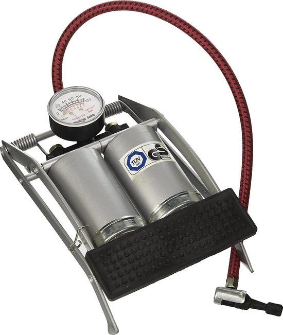 Perel Voetpomp - 7 Bar - Met Manometer - Zilver