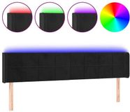 vidaXL Hoofdbord LED 203x16x78/88 cm fluweel zwart