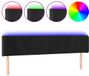 vidaXL Hoofdbord LED 203x16x78/88 cm fluweel zwart