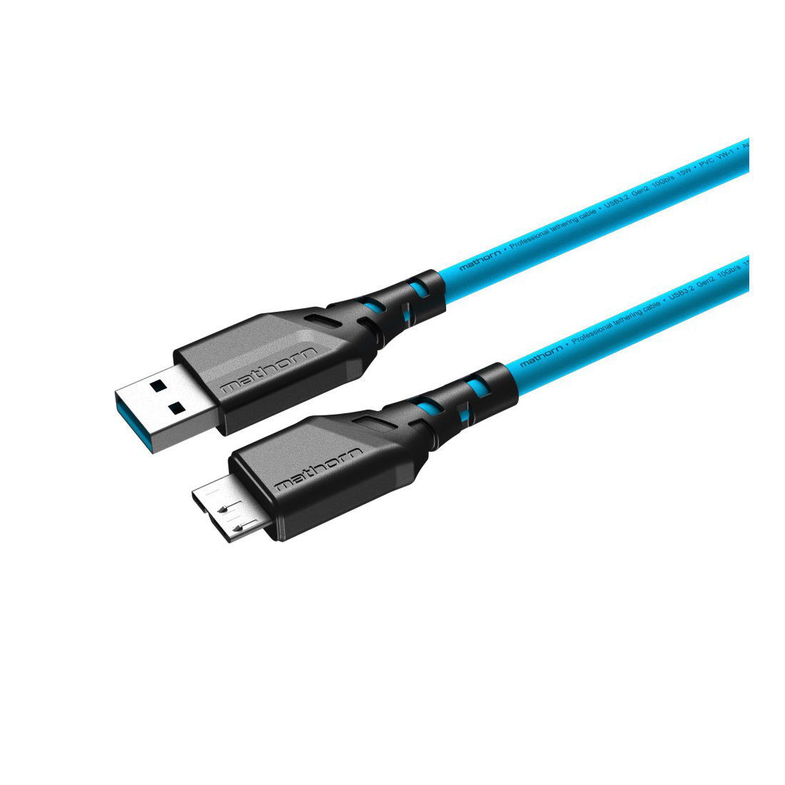 Boeken Mathorn Tethering kabel USB-A naar Micro USB-B Arctic Blauw 2m