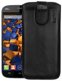 mumbi Echt leren hoesje compatibel met Wiko Darkfull hoesje leer tas case wallet, zwart