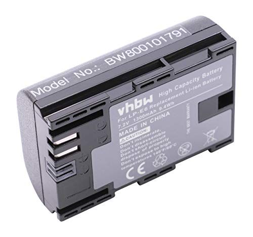 VHBW Accu met infochip geschikt voor Canon EOS 90D vervangt Canon LP-E6 (1300mAh, 7.4V, Li-Ion)