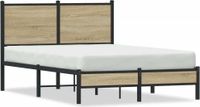 Maison Exclusive - Lit exclusif en métal, finition chêne Sonoma, sans matelas, dimensions 120x190 cm