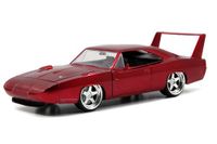 Jada Toys Fast & Furious 's 1969 Dodge Charger Daytona, auto, tuning-model op schaal 1:24, met spoiler, deuren te openen motorkap en kofferbak, vrijloop, rood metallic