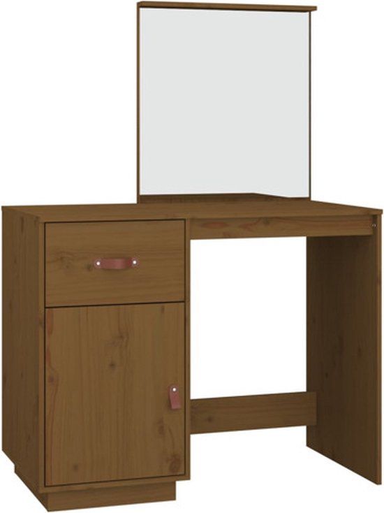 vidaXL Kaptafel 95x50x134 cm massief grenenhout honingbruin