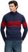 Superdry Cotton Stripe Half Zip Trui Slanke Pasvorm Heren Marineblauw/Rode Streep Maat S