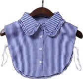 Actie4you® Losse kraag - Blouse kraagje - Nep los kraagje – Nep Kraagje – Ronde kraag - Blauw Wit Gestreept