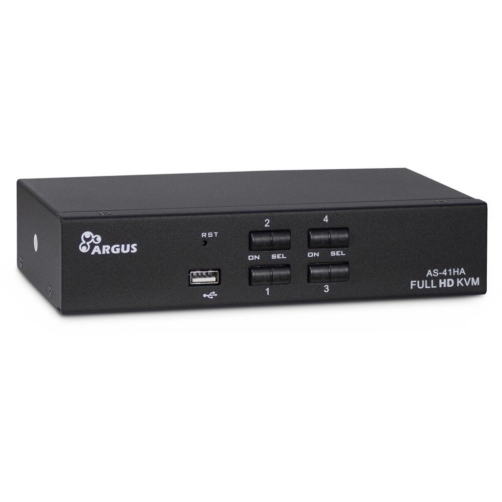 Inter-Tech AS-41HA HDMI KVM-switch - Zwart
