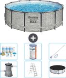 Bestway Rond Steel Pro MAX Zwembad - Steenprint - 427 x 122 cm