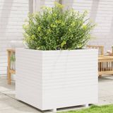 Maison Exclusive - Jardinière, blanc, 80 x 80 x 72 cm, bois de pin massif