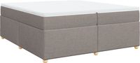 vidaXL Boxspringbed met matras, taupekleurig, 200x200 cm, gestoffeerd