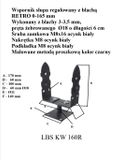 Phenix Square Retro Verstelbare paalfitting, 0-165 mm, LBS KW 160 R