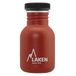 Laken roestvrijstalen fles met zwarte draadstekker en brede mond 350 ml, rood