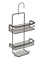 Metaltex Origin Line Doucherek - Zwart - 23 x 12 x 38/47 cm - Met Haak