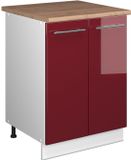 Vicco Wastafelkast Fame-Line, Bordeauxrode hoogglans/Wit, 60 cm