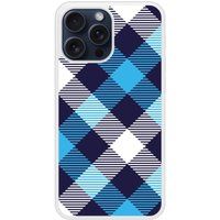 Apple Siliconen hoesje compatibel met iPhone 15 Pro Max Tartan Blauw
