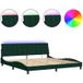 DESIGN IN Hanko Lit Double Lit Adulte Cadre De Lit Avec Led Sans Matelas Vert Foncé 200x200 Cm Velours