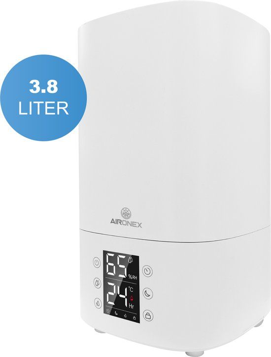 Aironex Luchtbevochtiger 3.8 Liter - Topfill - Aroma - Luchtbevochtigers - Humidifier - Geschikt voor Woonkamer, Kantoor, Babykamer, Slaapkamer