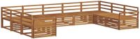 vidaXL - Hoek loungeset - 9 zitplekken - Naturel - Massief Acacia Hout