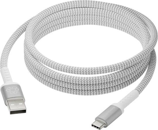 dbramante1928 re-charge - Braided oplaadkabel - USB-A naar USB-C - 2,5 meter - Wit