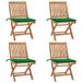 Maison Exclusive - Chaises Pliantes Avec Coussins, 4 Pièces, En Teck Massif