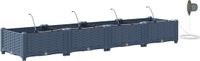 vidaXL Plantenbak 4 stuks Grijs 160 x 40 x 22 cm PP